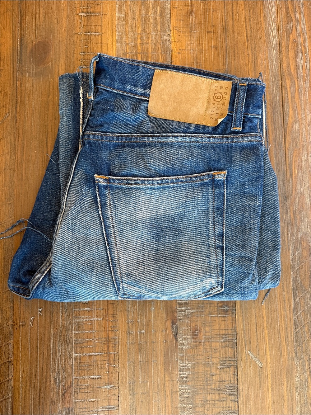 Maison Martin Margiela Men's Blue Straight-Leg Jeans